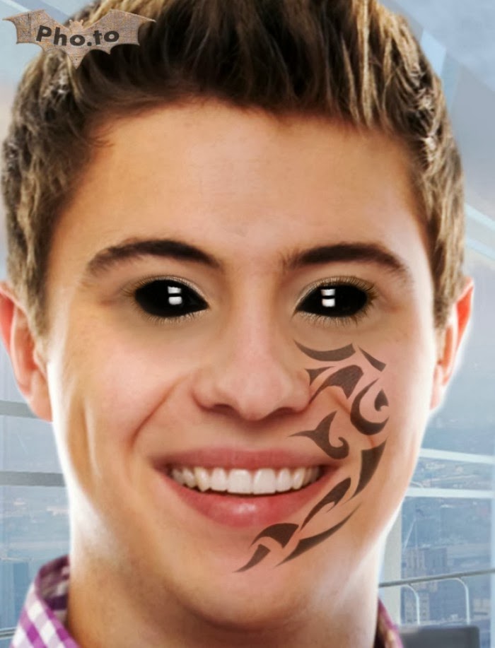 Tattooed Alien Monster effects Photo Face Tattoo Effect online free