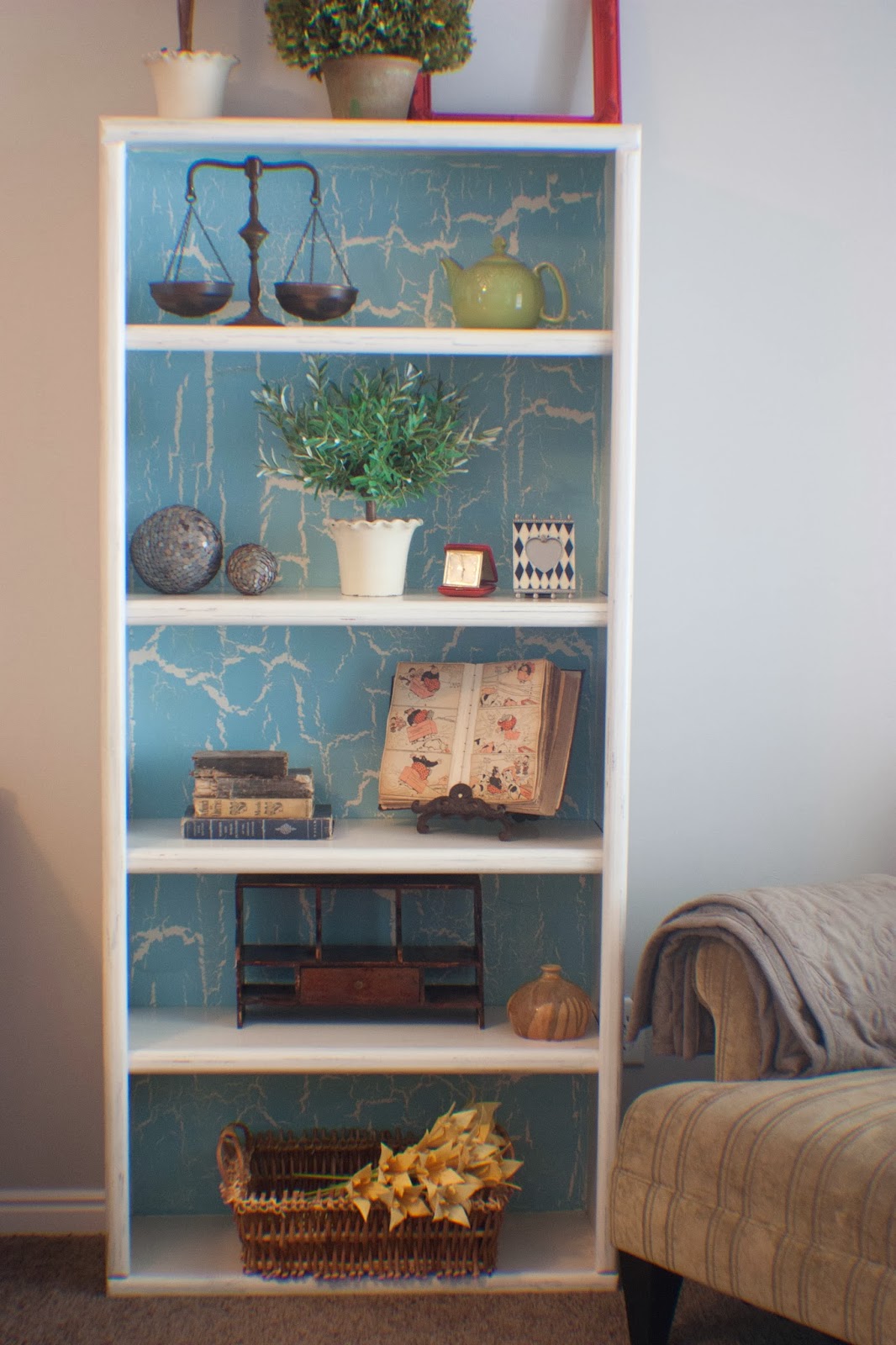 Art and Obsession Crackle Finish Bookcase