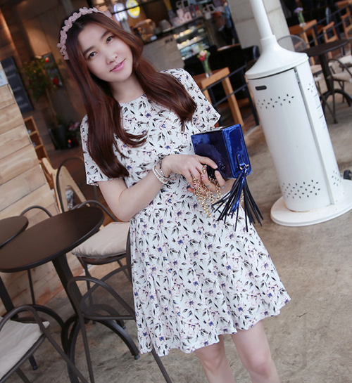 [Miamasvin] Short Sleeve Babydoll Dress KSTYLICK Latest Korean