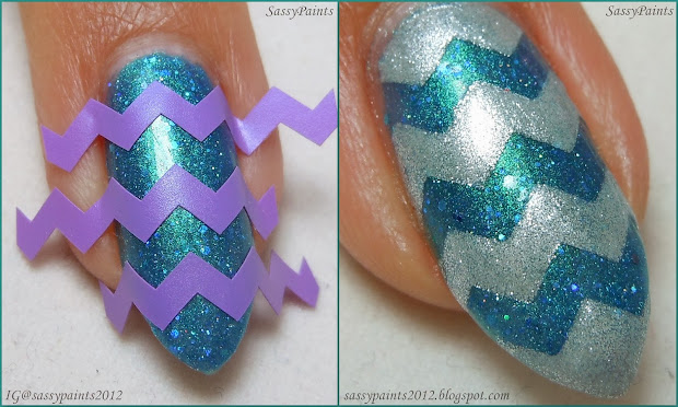 sassy paints chevron nail art