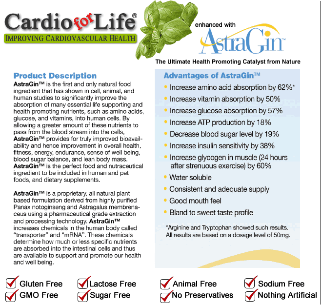 Cardio For Life Contains AstraGin