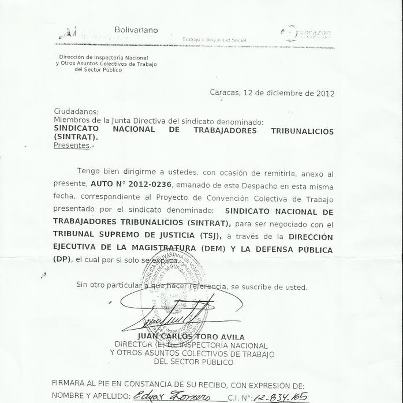 ADMISIÓN DE CONTRATO COLECTIVO