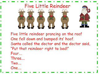 A Teacher's Touch: Five Little Reindeer Song and Words Freebie