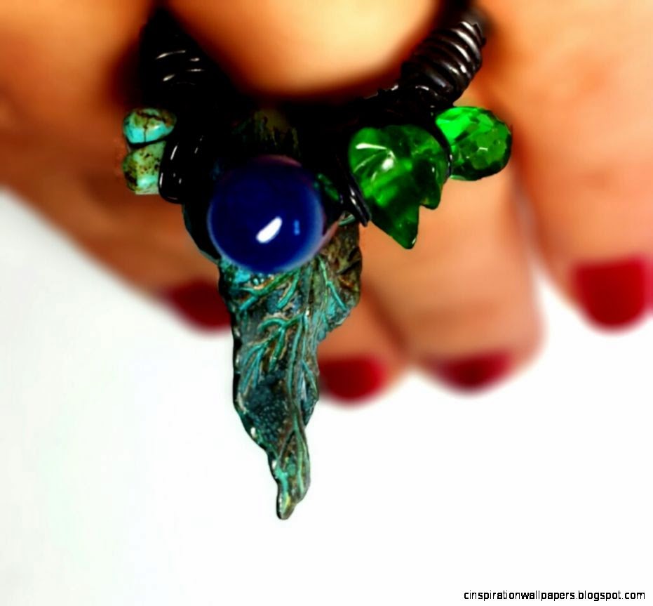 Leaf Cocktail Stacking Ring Blue Turquoise Green Wrapped Leaf Cocktail Stacking Ring Blue Turquoise Green Wrapped