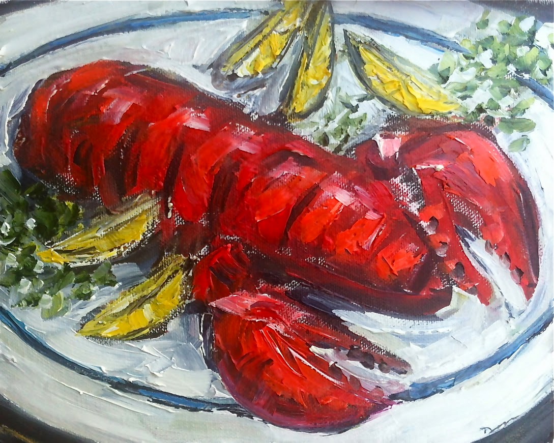 Devine Paintings Bright Red Lobster Painting