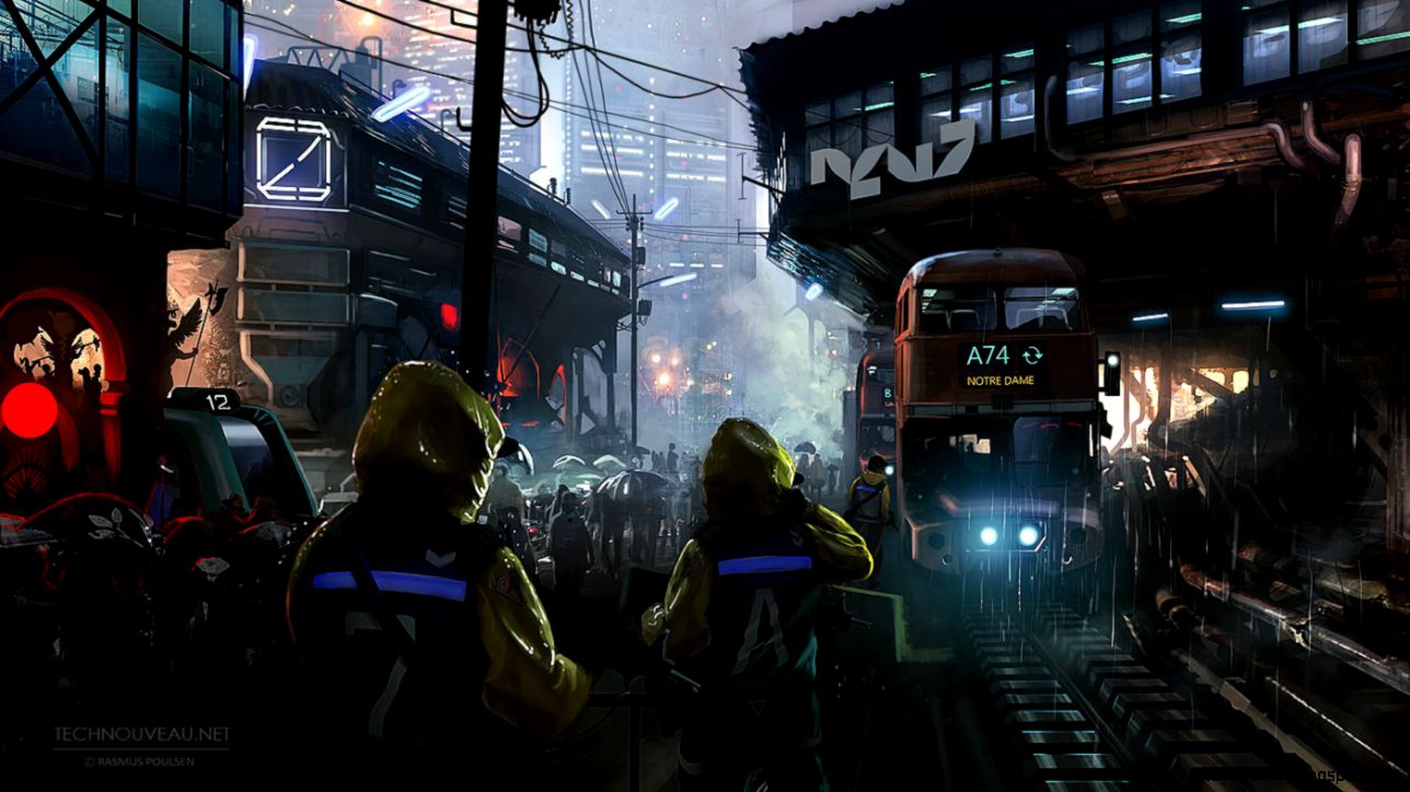 Classic Cyberpunk City Picture big by Rasmus Poulsen Technouveau Classic Cyberpunk City Picture big by Rasmus Poulsen Technouveau