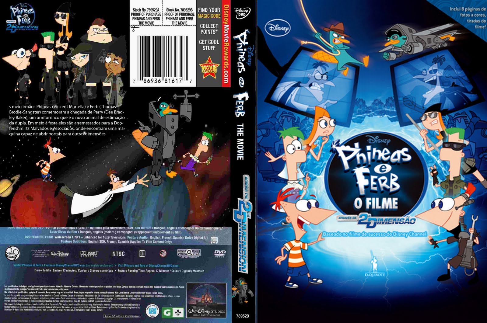 Phineas e Ferb Através da 2ª Dimensão Cover DVDs DVD