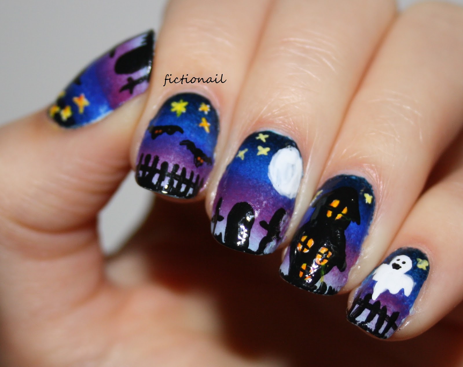 5. Ghostly Graveyard Nails - wide 9