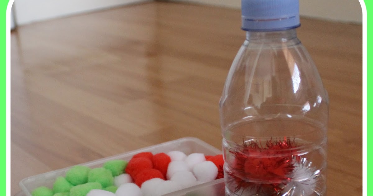 Pom Pom Sensory Bottle Play and Learn Every Day