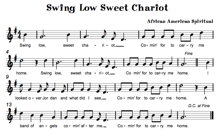 Swing Low, Sweet Chariot Beth's Notes