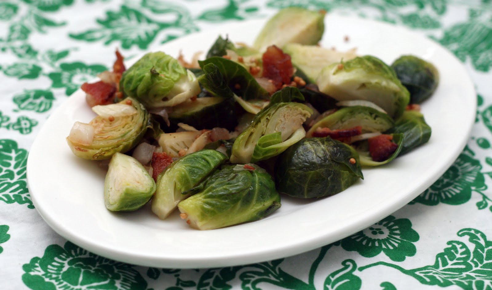 Brussels Sprouts with Bacon and Mustard Seed Coconut & Lime