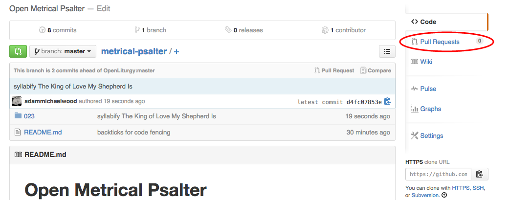 Open Metrical Psalm project and Beginners Guide to GitHub - Chant Café