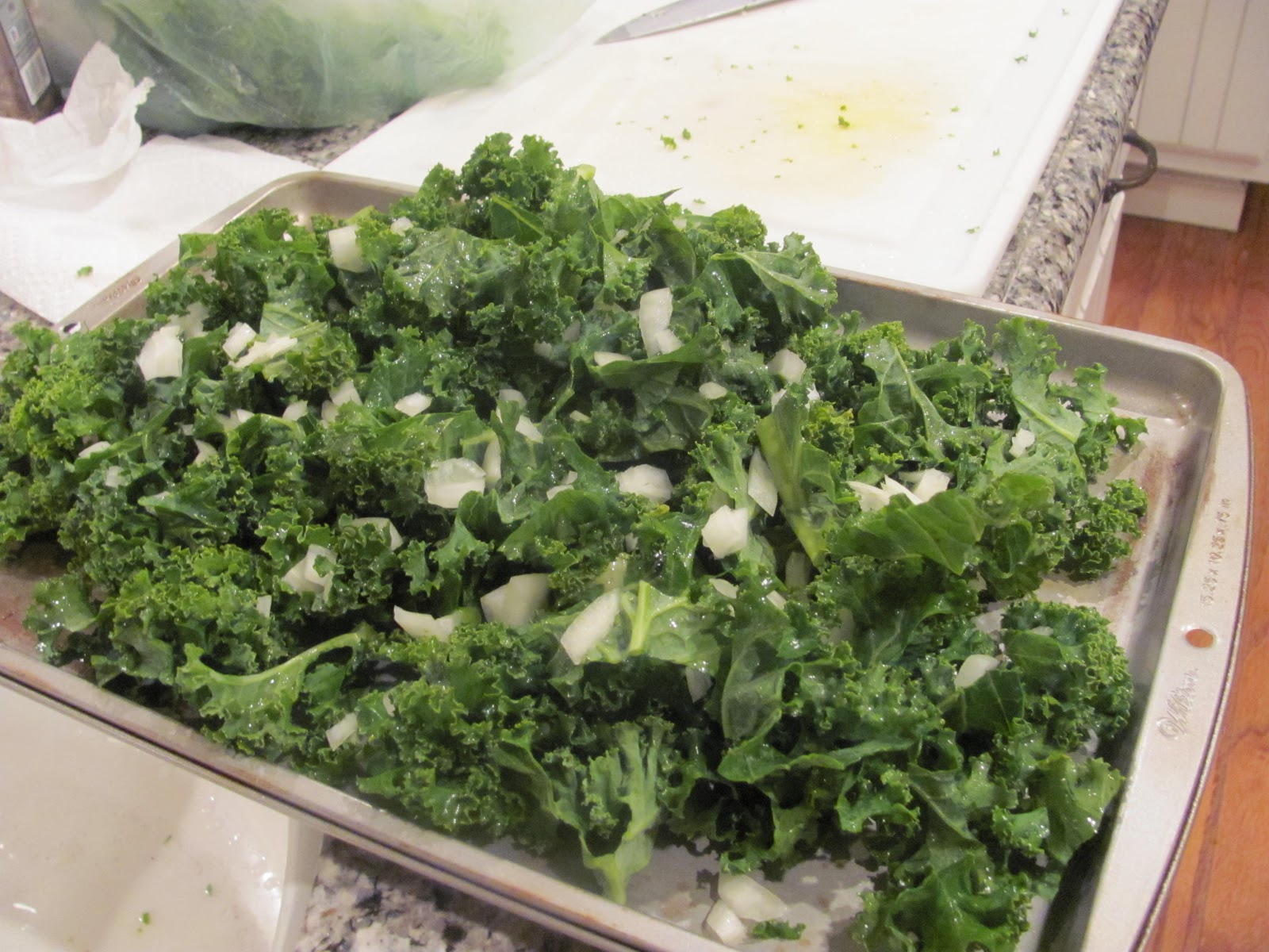 Roasted Kale with Onions