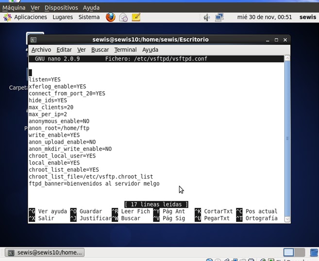 REDES DE COMPUTADORES SERVER FTP EN DEBIAN