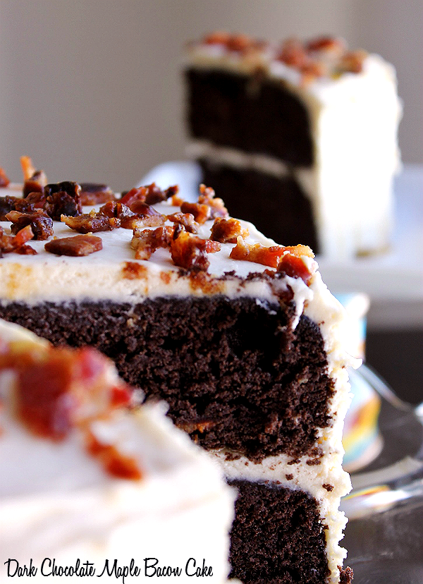 Dark Chocolate Maple Bacon Cake Recipe #SparklySavings #Shop #cbias