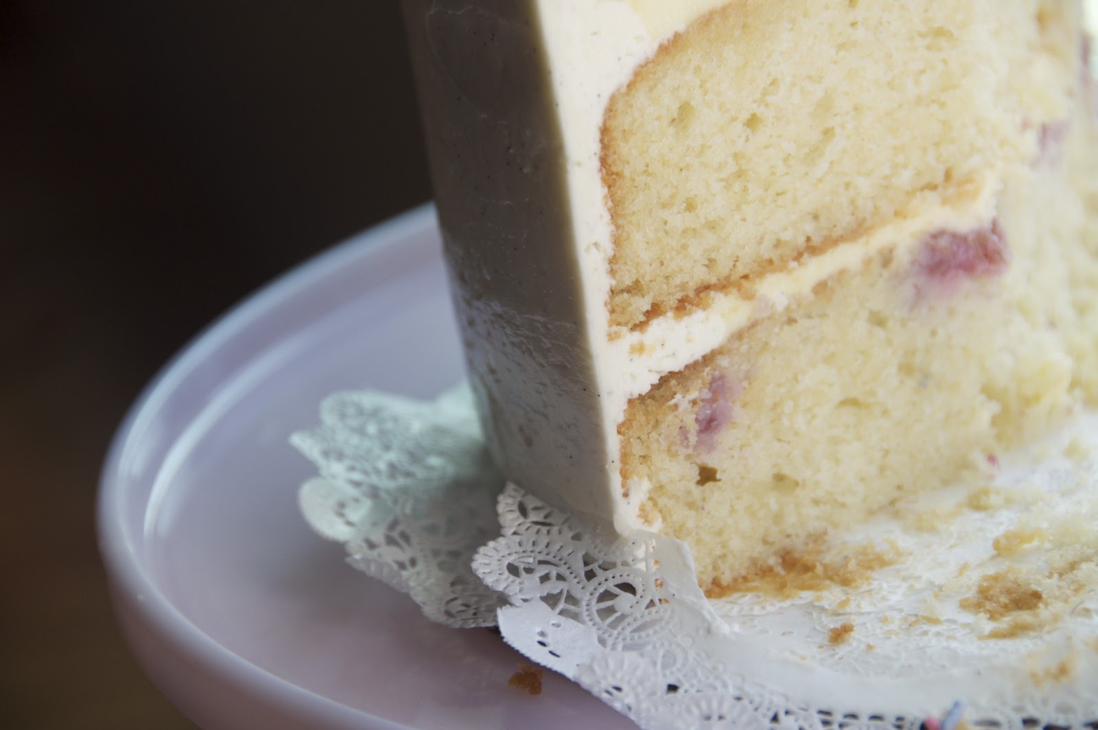 see you in the morning vanilla raspberry cake + lemon