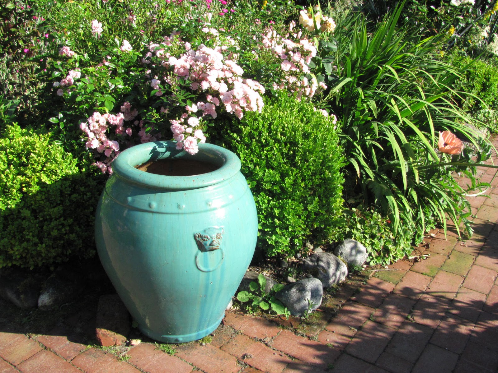 Studio, Garden & Bungalow In the Garden with Colored Pots