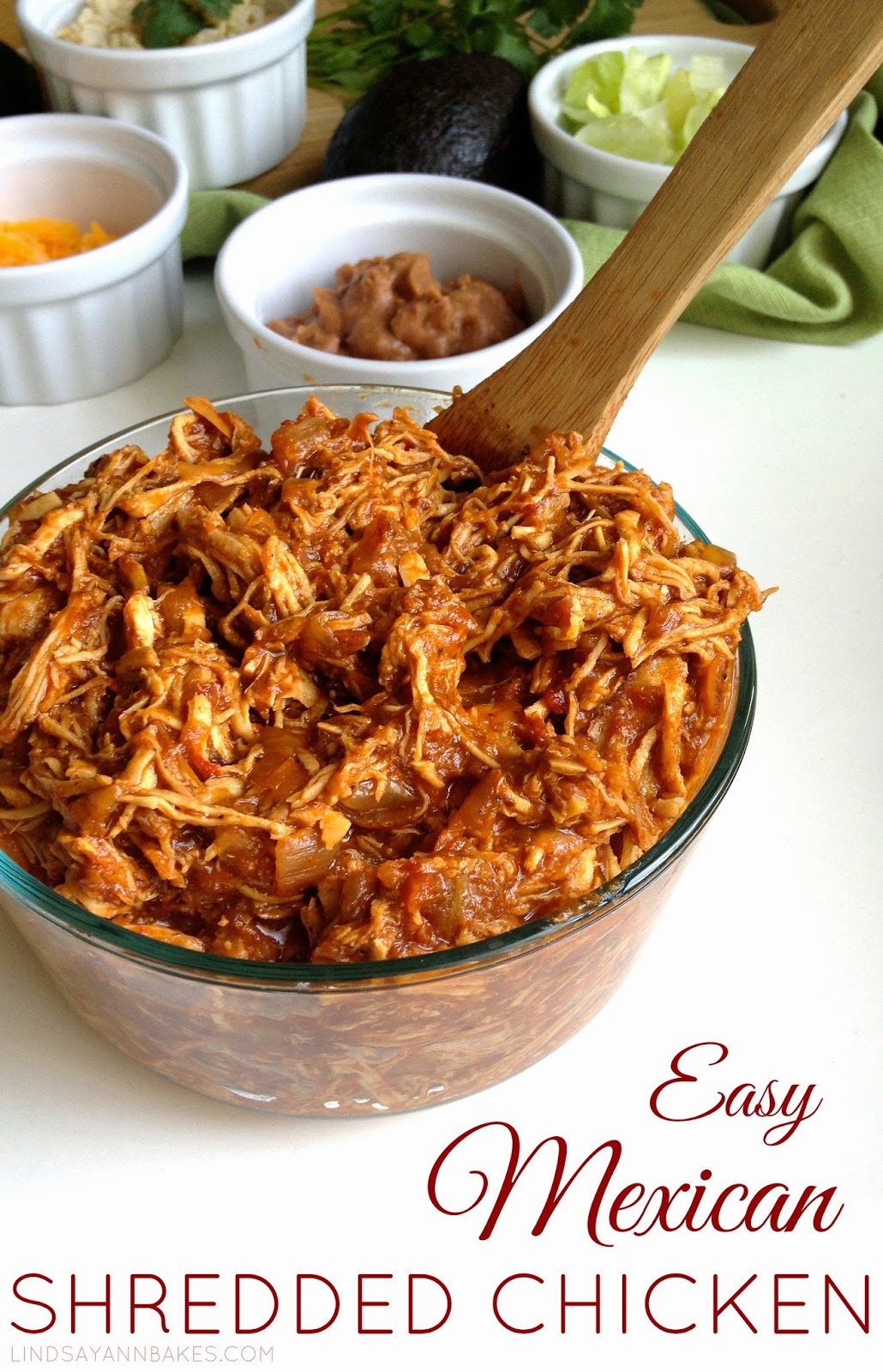 Easy Mexican Shredded Chicken (perfect for burritos, tacos, nachos ...