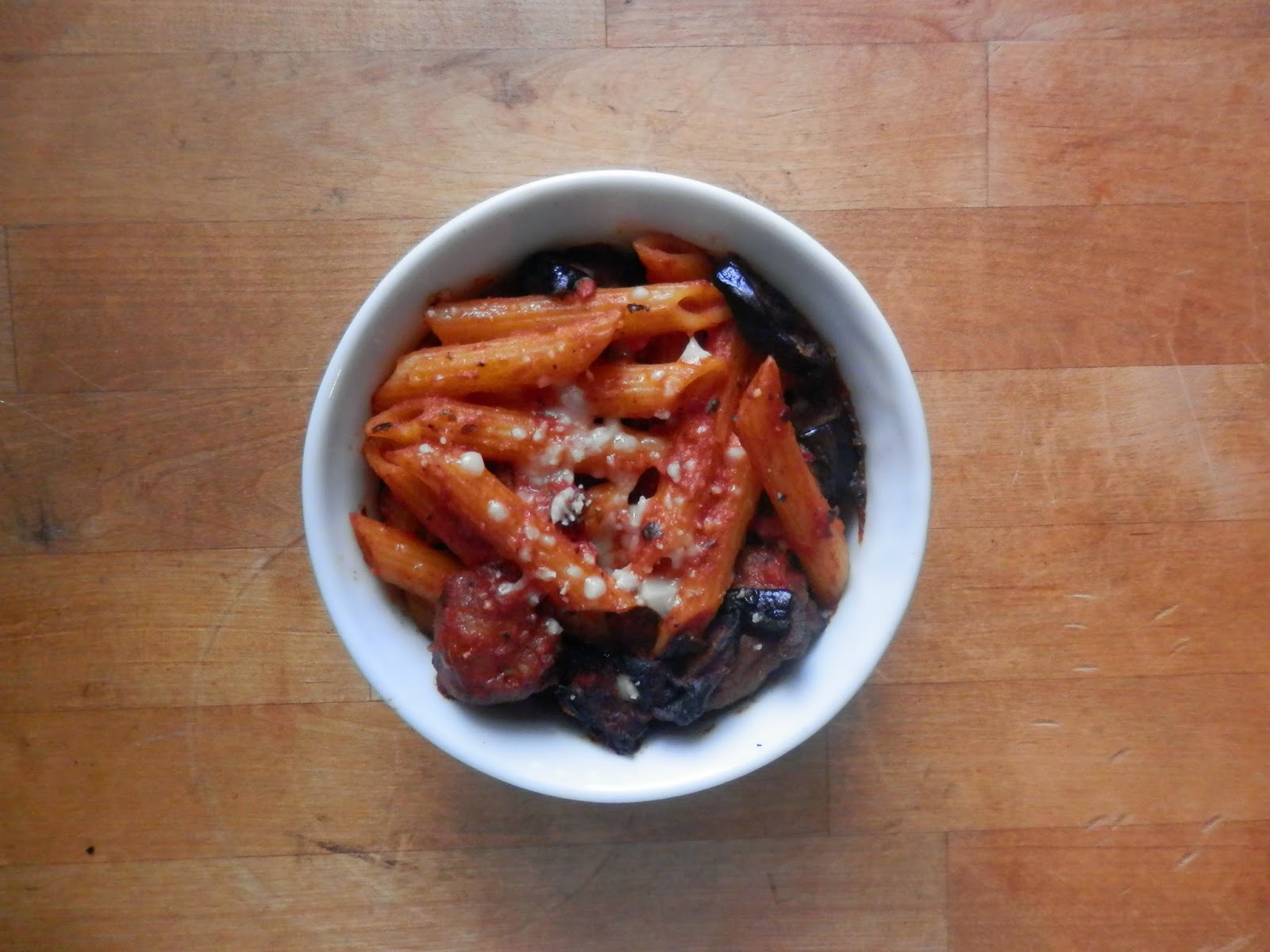 La Cucina Della Prima Donna Baked Pasta alla Norma....Sausage, ricotta and penne, OH MY!