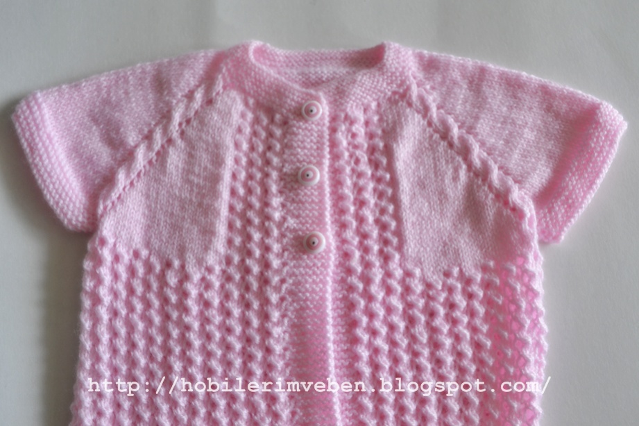Hobilerim ve ben Yakadan başlamalı pembe bebek yeleği