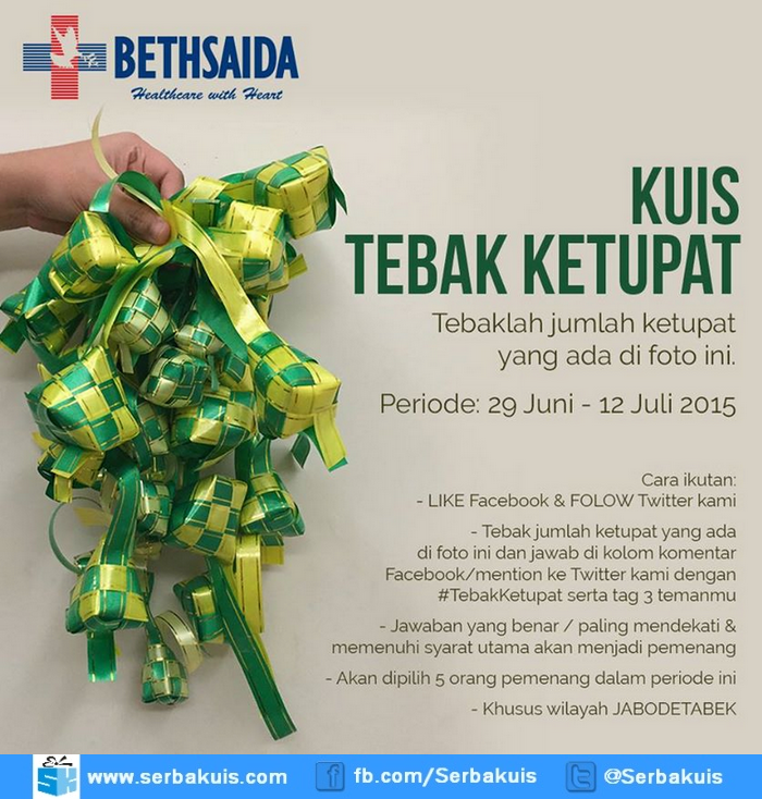 Kuis Tebak Ketupat Bethsaida Hospitals Berhadiah Voucher MCU & MAP Kuis Tebak Ketupat Bethsaida Hospitals Berhadiah Voucher MCU & MAP