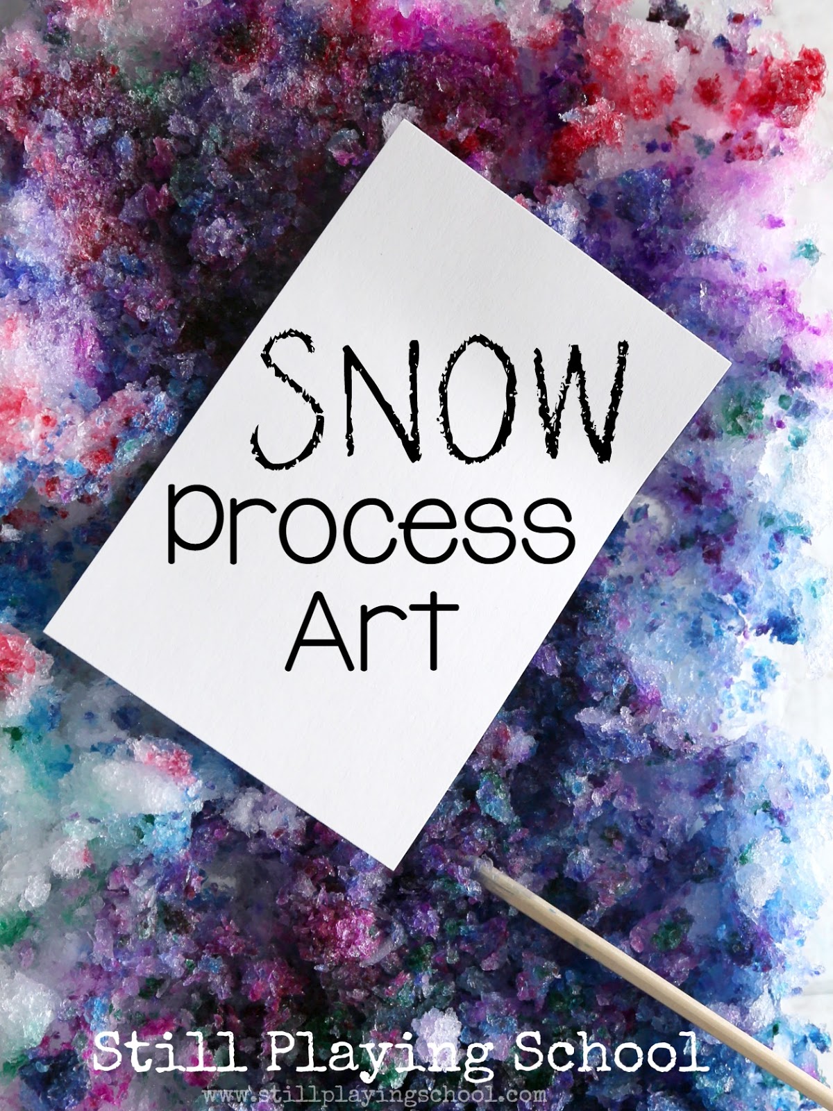 Snow Printing Process Art for Kids Still Playing School
