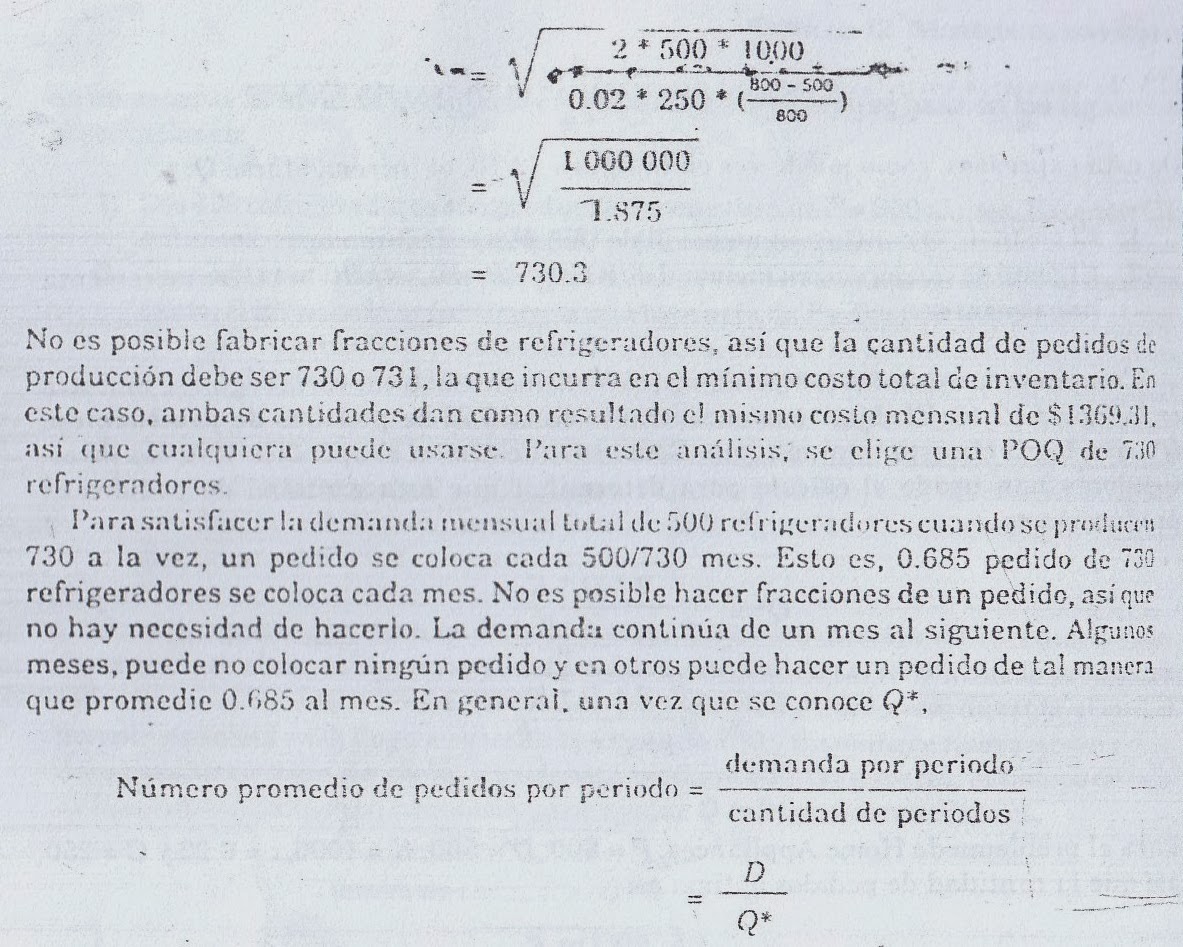 Cálculo de la cantidad óptima de pedidos VIII Inventarios