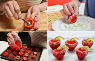 طريقة عمل فراولة محشيه جيللي ,strawberry gelee