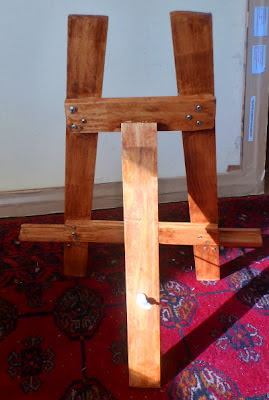 Table easel made of recycled timber by artist Jane Bennett