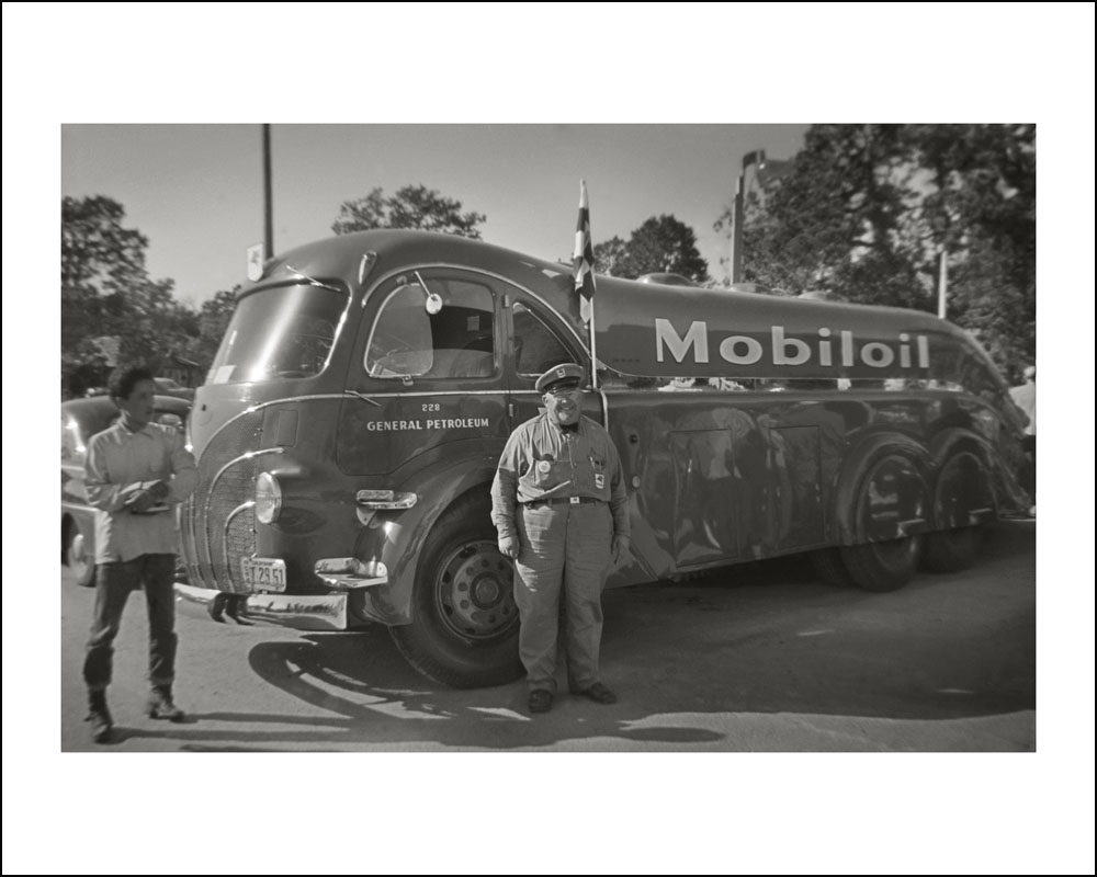 1935 Gilmore Oil Truck sitting on White Chassis auto ad Print 