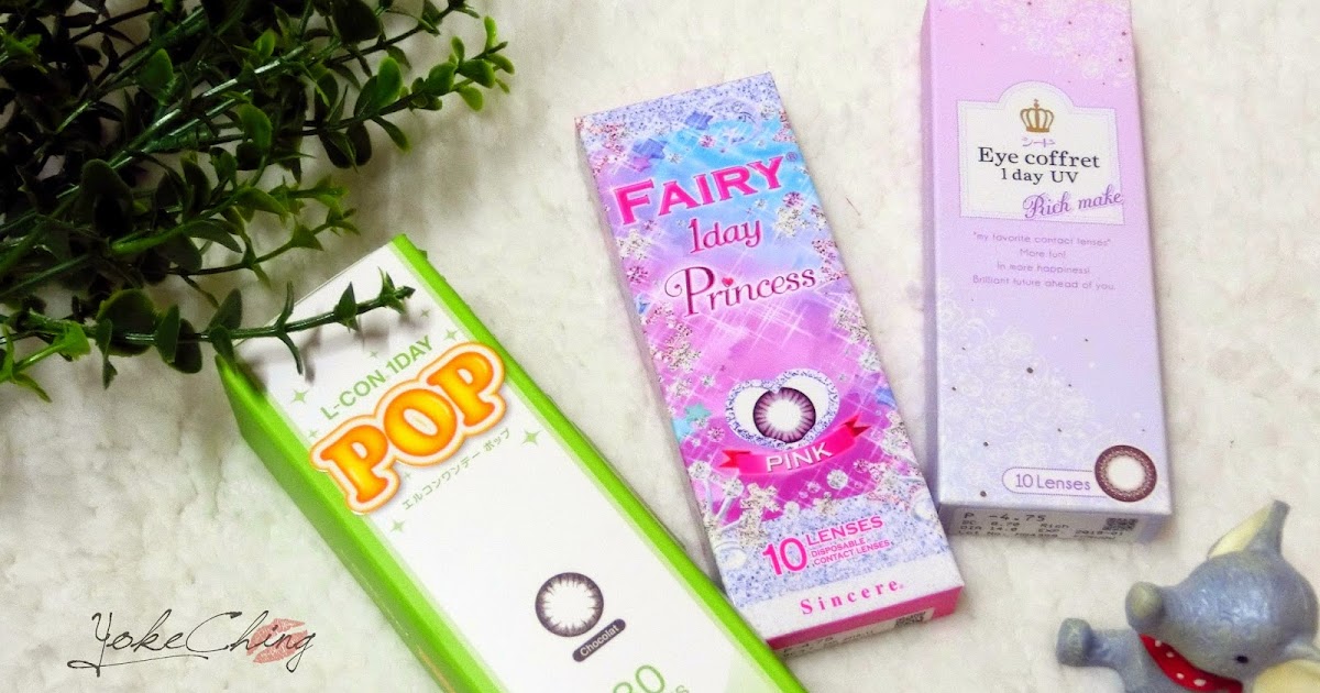 Yokeching Blogger Youtuber Traveller Product Review L Con 1 Day Pop Fairy 1 Day Princess Eye Coffret 1 Day Uv Daily Disposable Colour Lens
