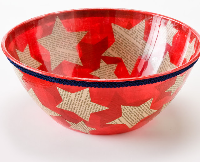 Cathie Filian Dollar Store Makeover Chip Bowl for the 4th of July!