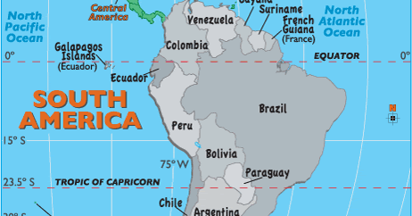 Peta Geografi Benua Amerika Selatan | Gambar Peta Geografi