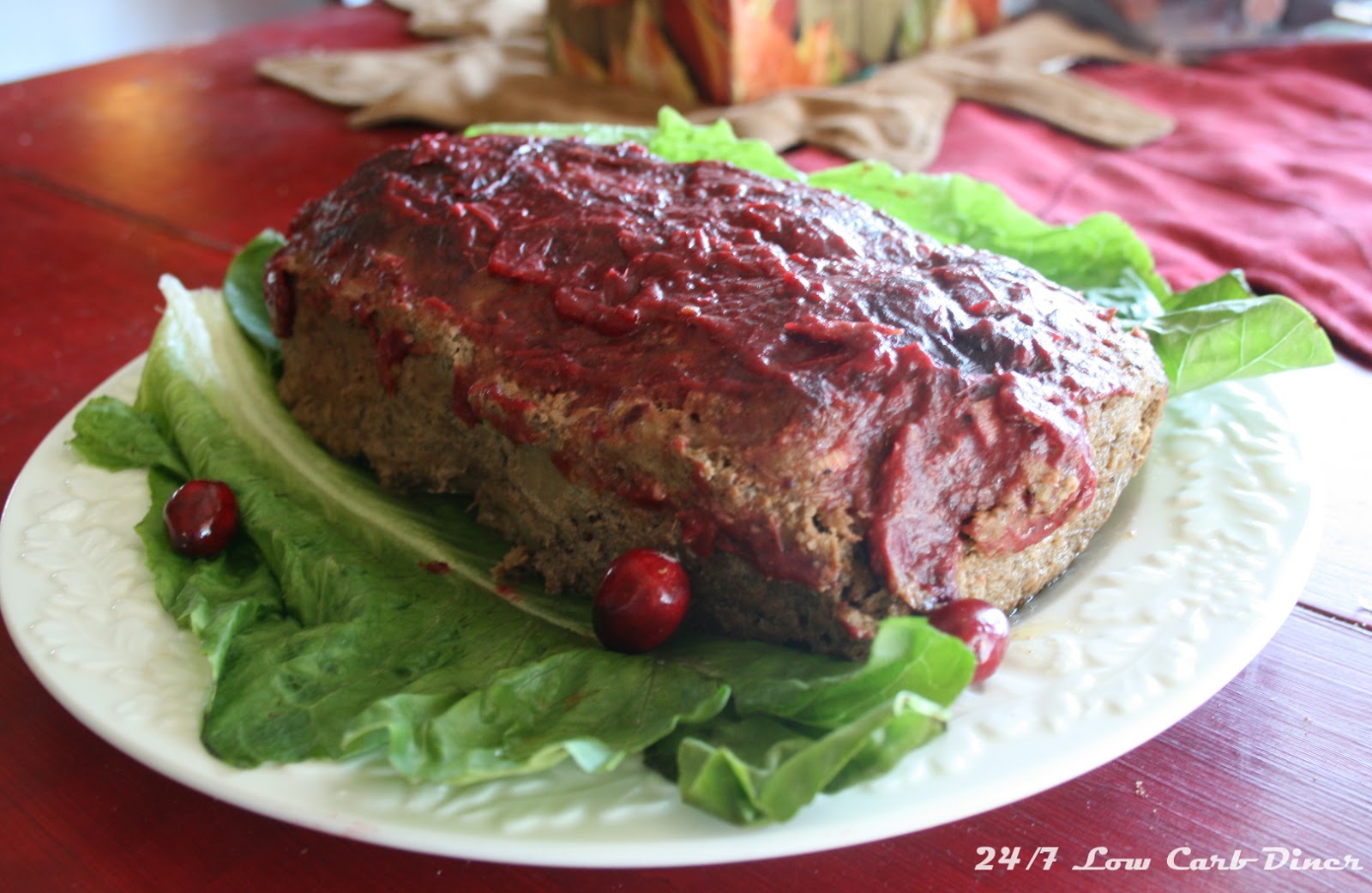 24/7 Low Carb Diner Cranberry Glazed Meatloaf