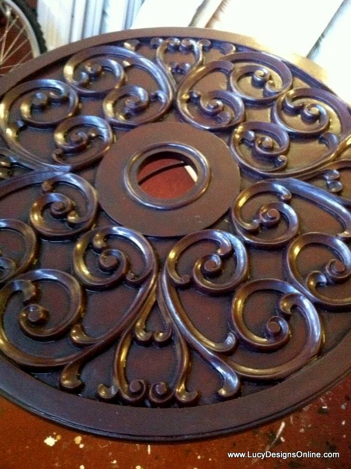 Painted Ceiling Medallions, Easy DIY painted bronze finish Lucy Designs