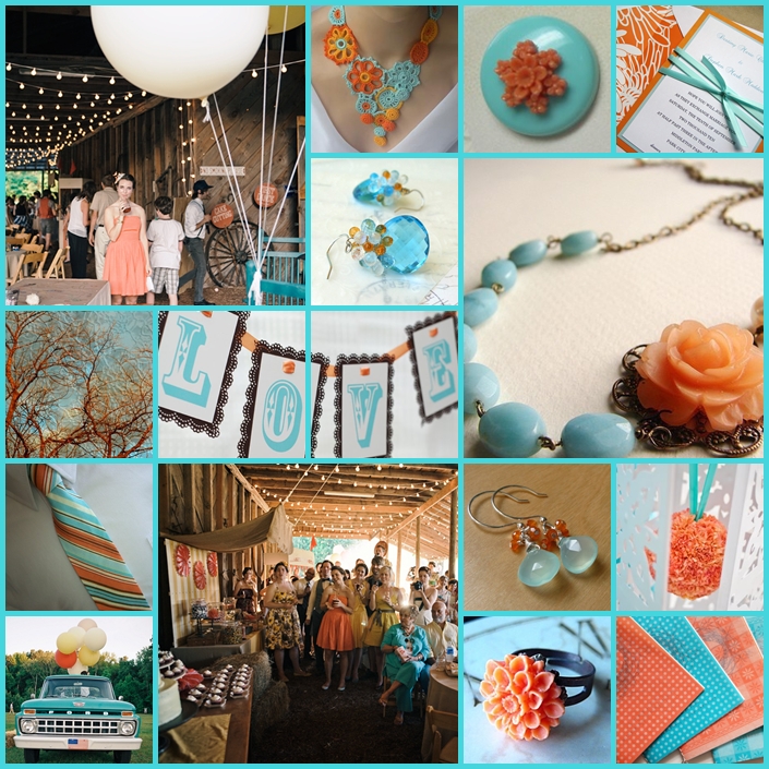 Aqua Coral Wedding