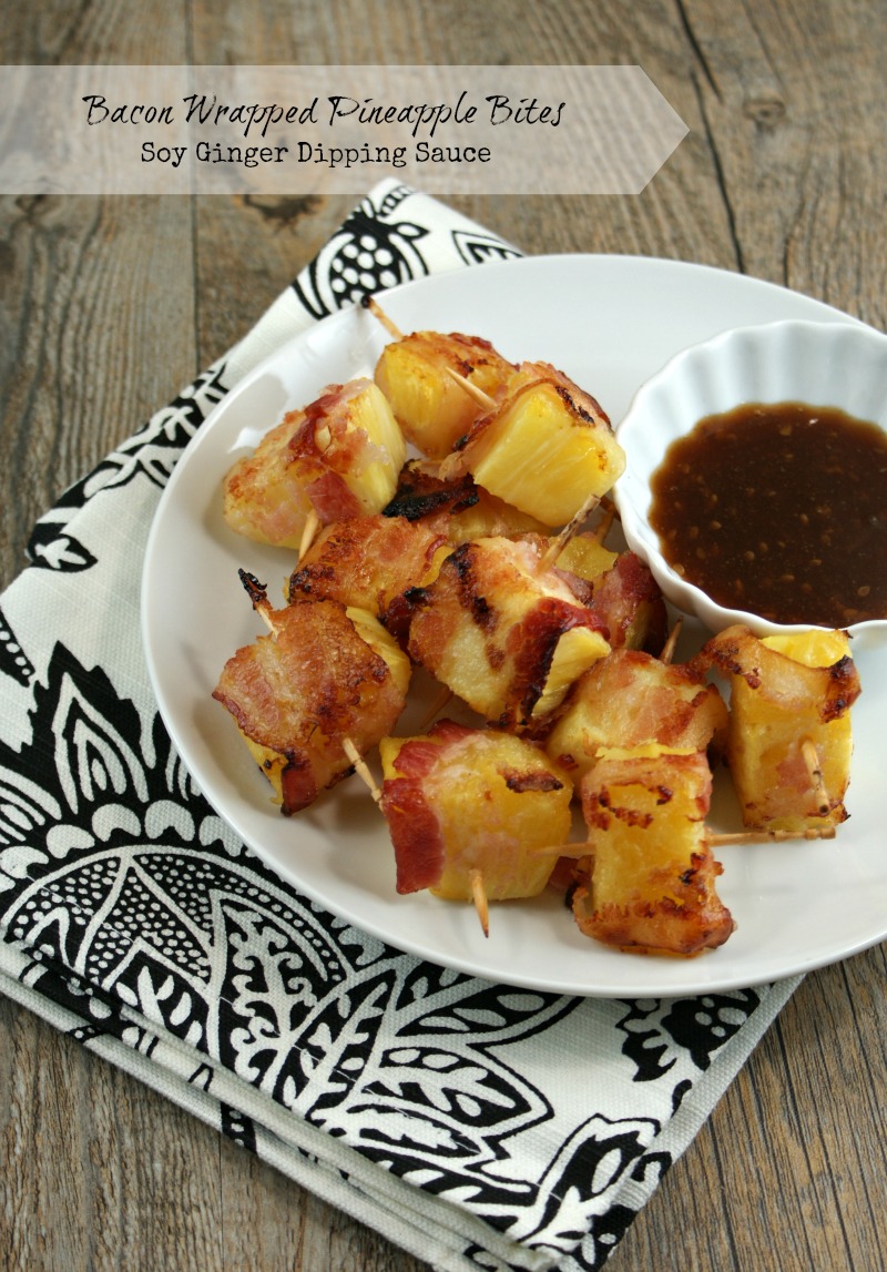 Authentic Suburban Gourmet Bacon Wrapped Pineapple Bites with Soy