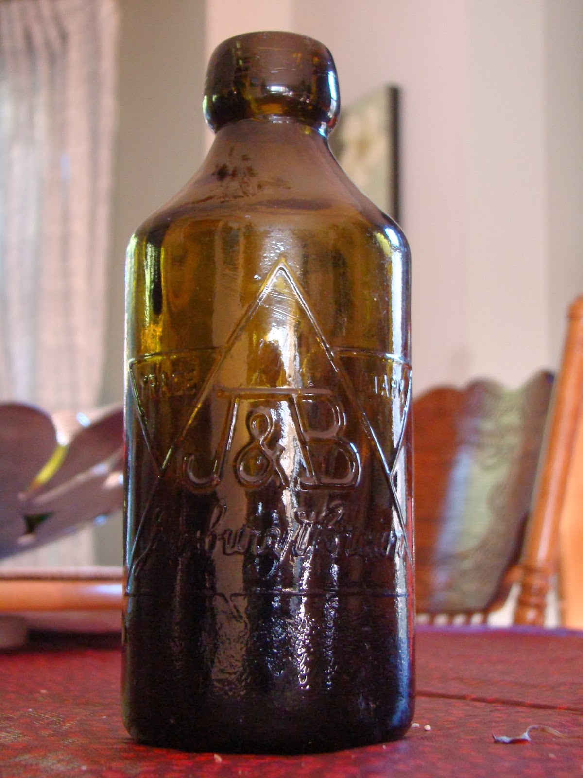 Dust Off The Bottle Jewsbury and Brown Green Glass Ginger Beer Bottle