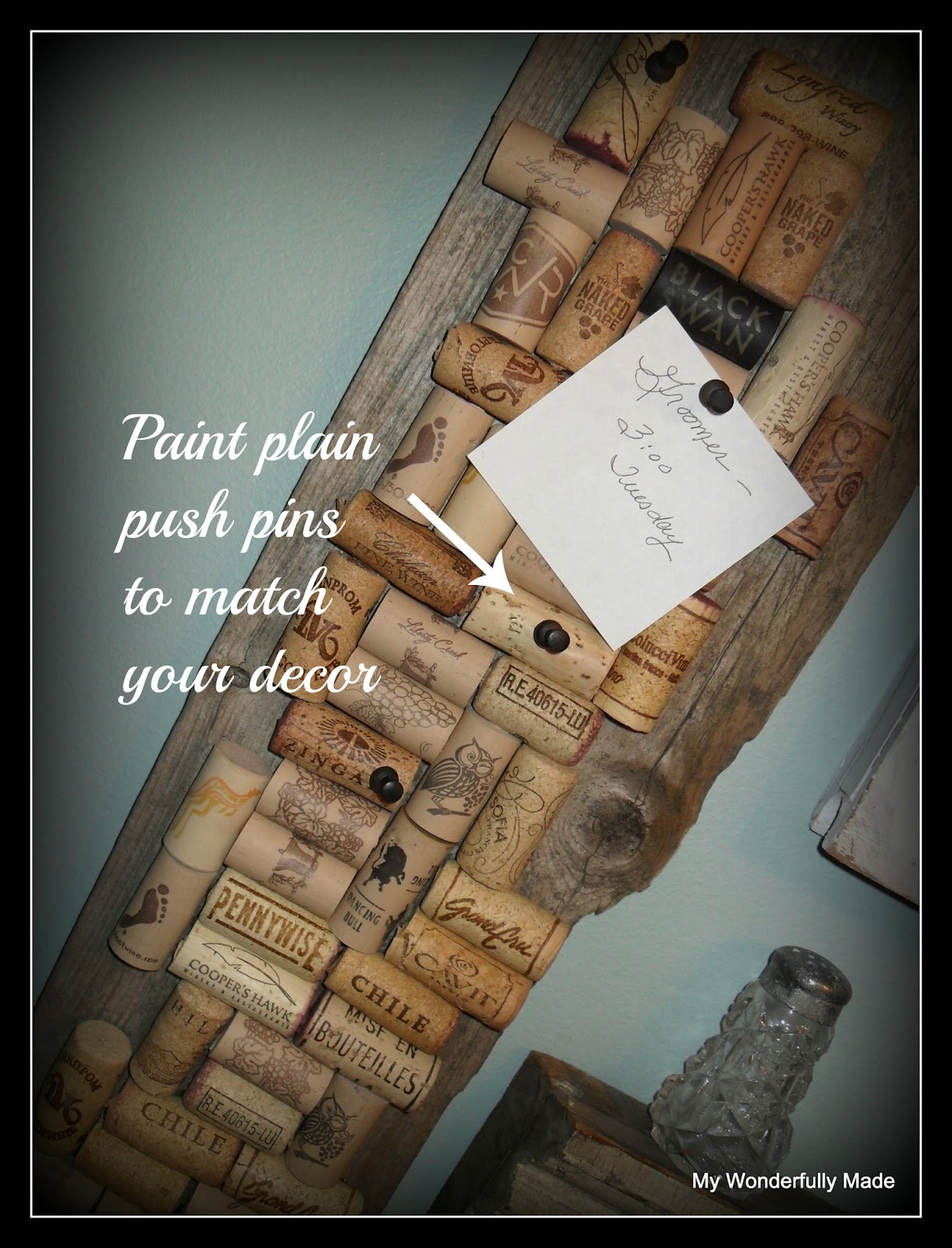 "Wonderfully Made" Wine Cork Memo Board