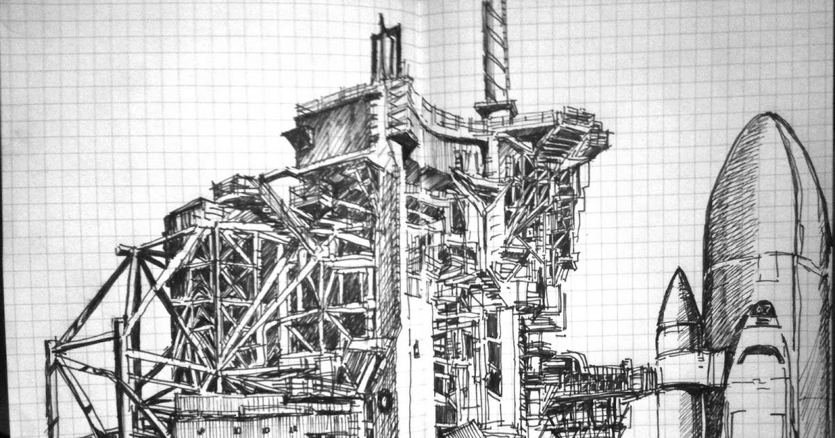 drawing a day: day 19,20, and 21 drawings Space Shuttle Launch