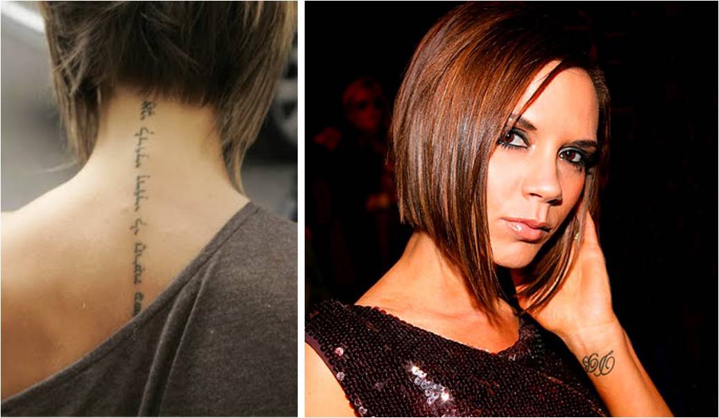 Victoria Beckham's tattoos are not that numerous, she has only 4 (if ... Victoria Beckham