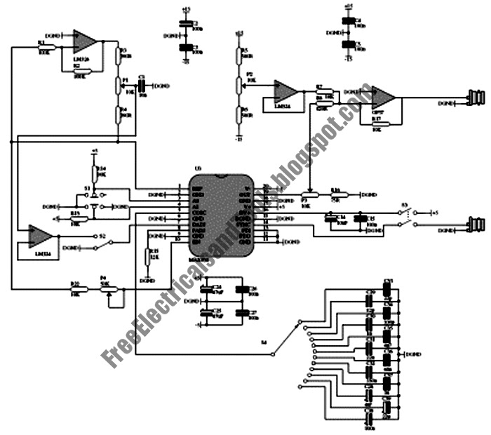 Free Schematic Diagram 1Hz up to 22MHz Generator Using MAX038