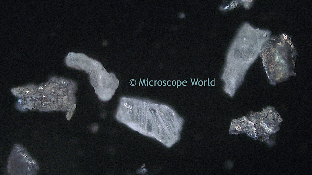 Metallurgical microscopy image of quartz and silver.