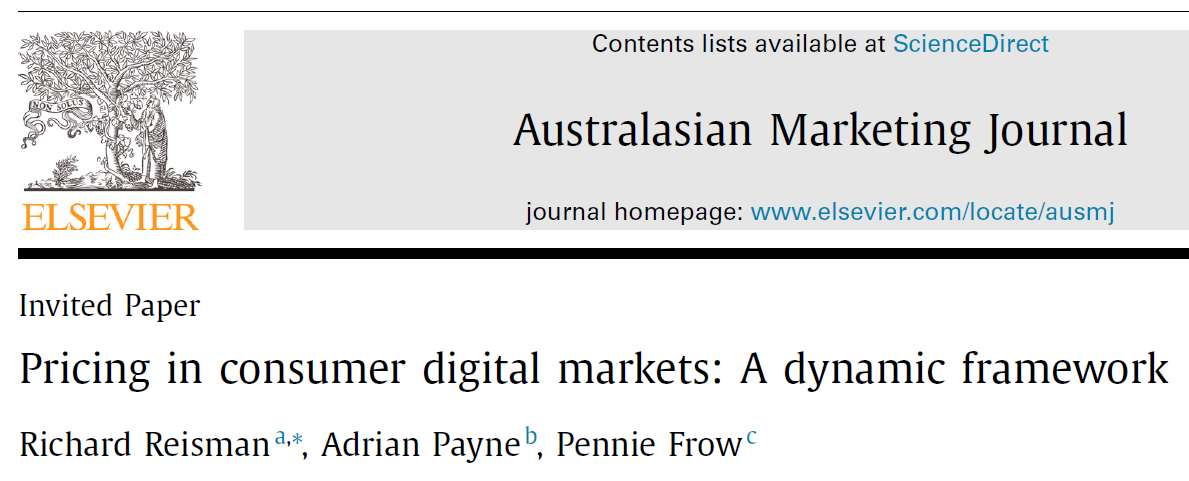 Australasian Marketing Journal Article on FairPay "Best Paper 2019" + "Industry Relevance Award"