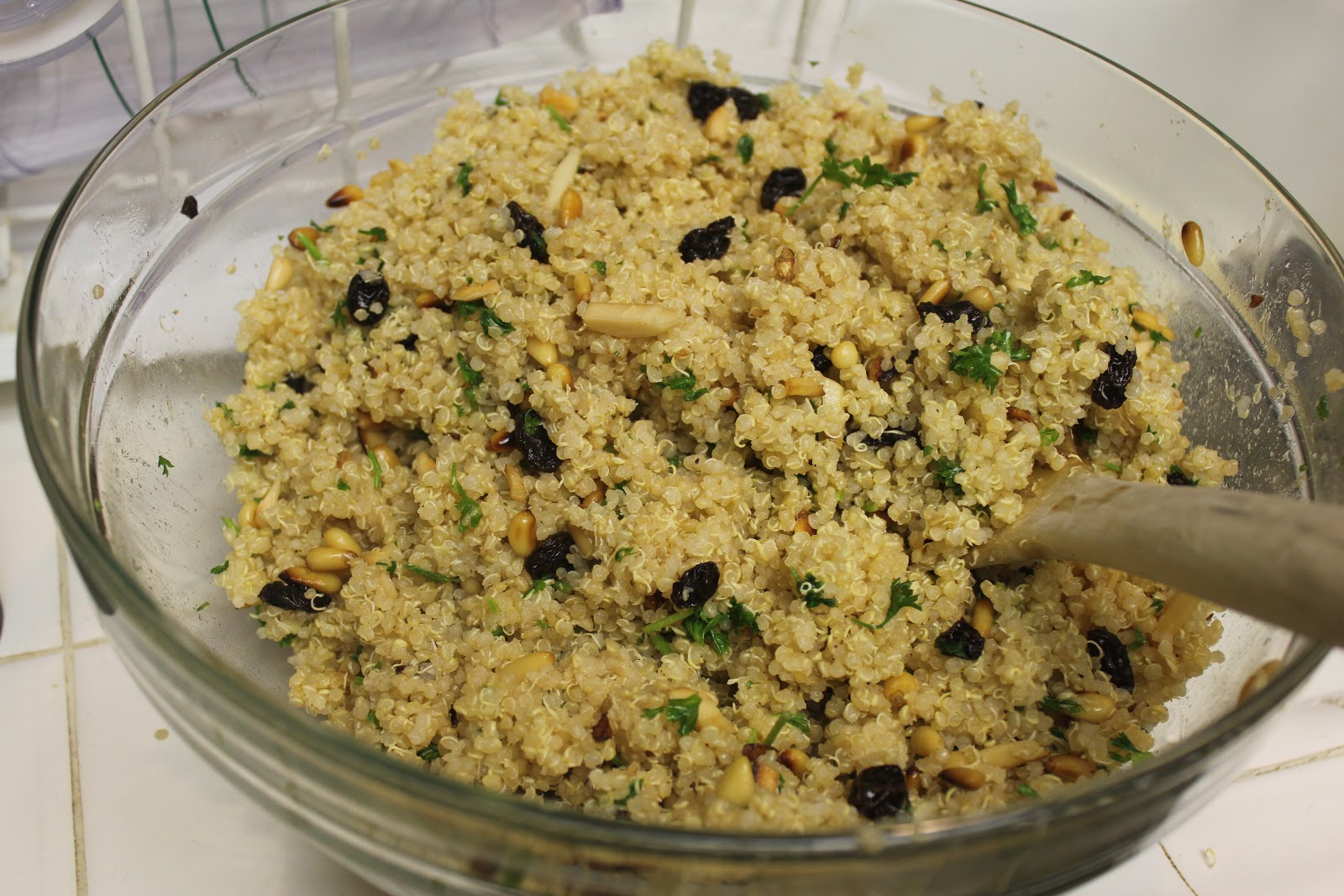 The Foodista Chronicles Quinoa With Garlic, Pine Nuts, and Raisins