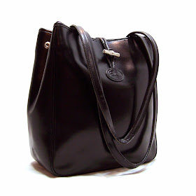 longchamp black leather shoulder bag
