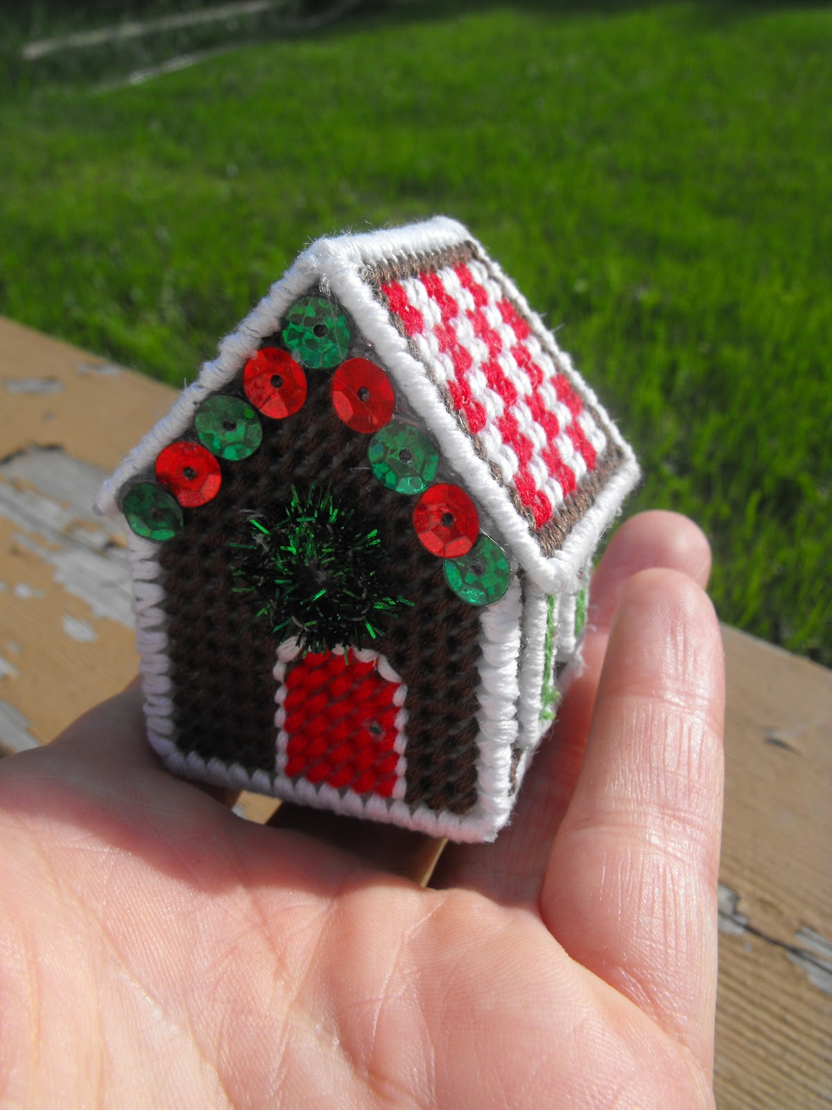 Ruby Murrays Musings Teeny Tiny Needlepoint House & Painted Tea Chest