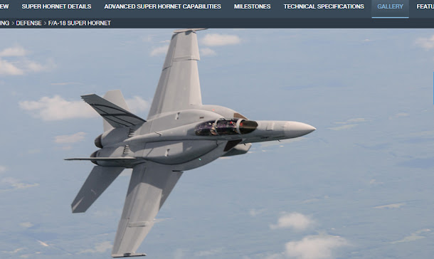 美軍F/A-18E超級大黃蜂戰機由波音公司製造,最高時速可達1915公里。 美軍F/A-18E超級大黃蜂戰機由波音公司製造,最高時速可達1915公里。