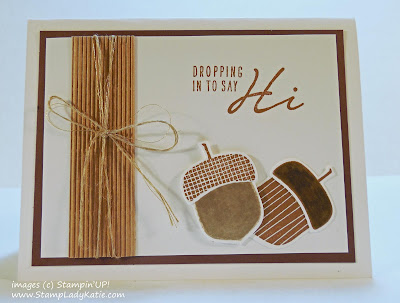 Fall card made with StampinUP!'s Acorny Thank-you stamp set and Acorn Punch