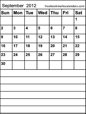 Free Blank Calendar 2013 on Free Homemade Calendars 2012 And 2013  Blank Calendar September 2012